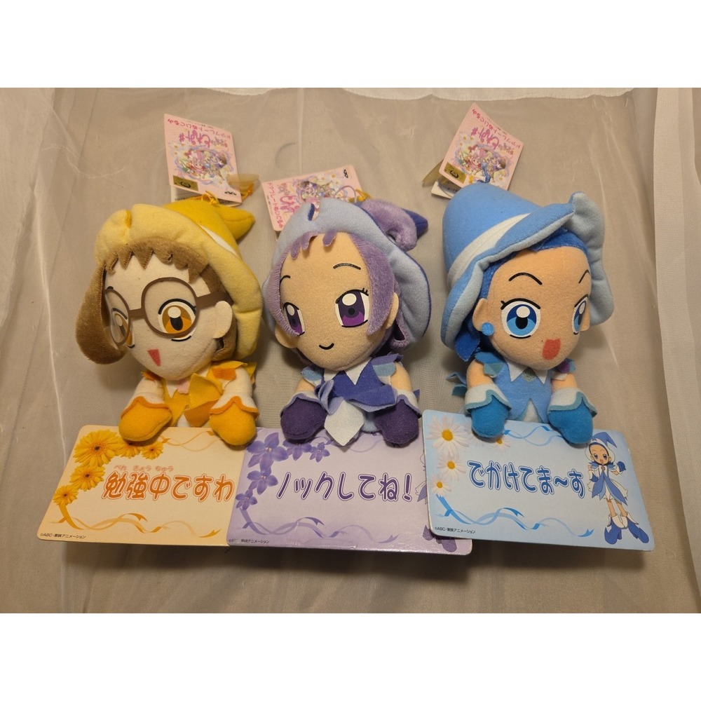 Vintage Ojamajo Doremi Plush Mascots Momoko, Onpu, Aiko Rare